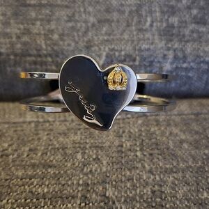 Juicy Couture Silver Bracelet with Gold Heart Charm